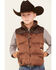 Image #1 - Cody James Boys' Hood River Nylon Puffer Vest, Dark Brown, hi-res
