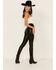 Image #3 - Free People Women's Black Spitfire Stacked Faux Leather Skinny Pants, , hi-res