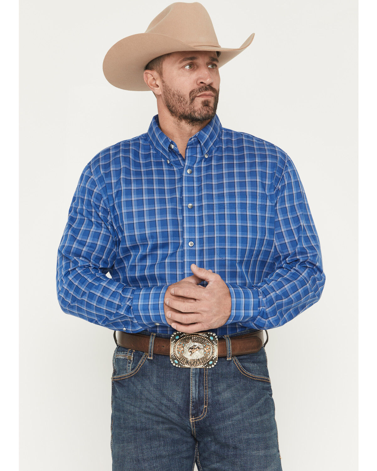 Image #4 - Wrangler Riata Men's Assorted Plaid Print Short Sleeve Button-Down Western Shirt, Multi, hi-res