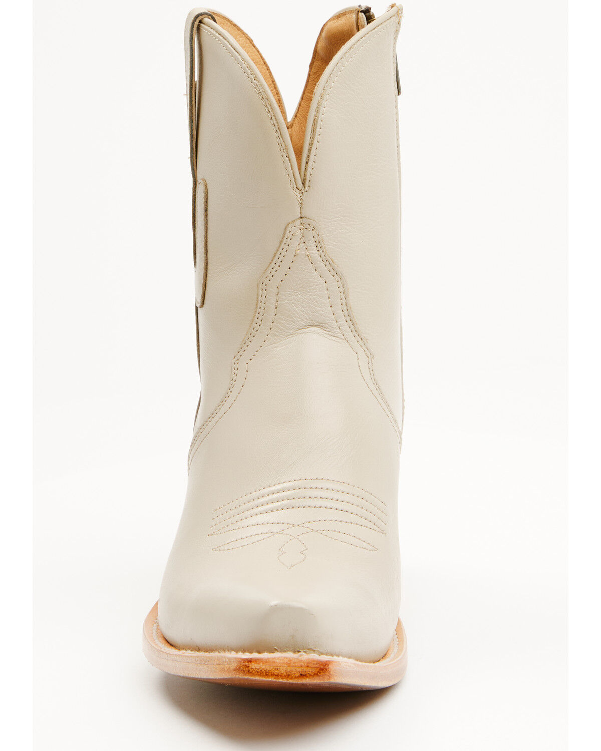 Image #4 - Lucchese Women's Cactus Western Booties - Snip Toe, Cream, hi-res