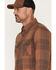 Image #2 - Troll Co Men's Jackson Plaid Print Long Sleeve Snap Flannel Work Shirt, Brown, hi-res