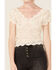 Image #3 - Shyanne Women's Ivory Lace Short Sleeve Crop Top, Ivory, hi-res