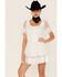 Image #1 - Maia Bergman Women's Ori Crochet Eyelet Short Sleeve Mini Dress, White, hi-res