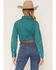 Image #4 - Wrangler Retro Women's Solid Long Sleeve Snap Denim Shirt, Turquoise, hi-res