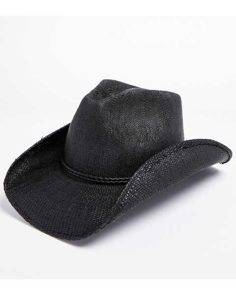 Image #1 - Cody James Kids' Straw Cowboy Hat, Black, hi-res