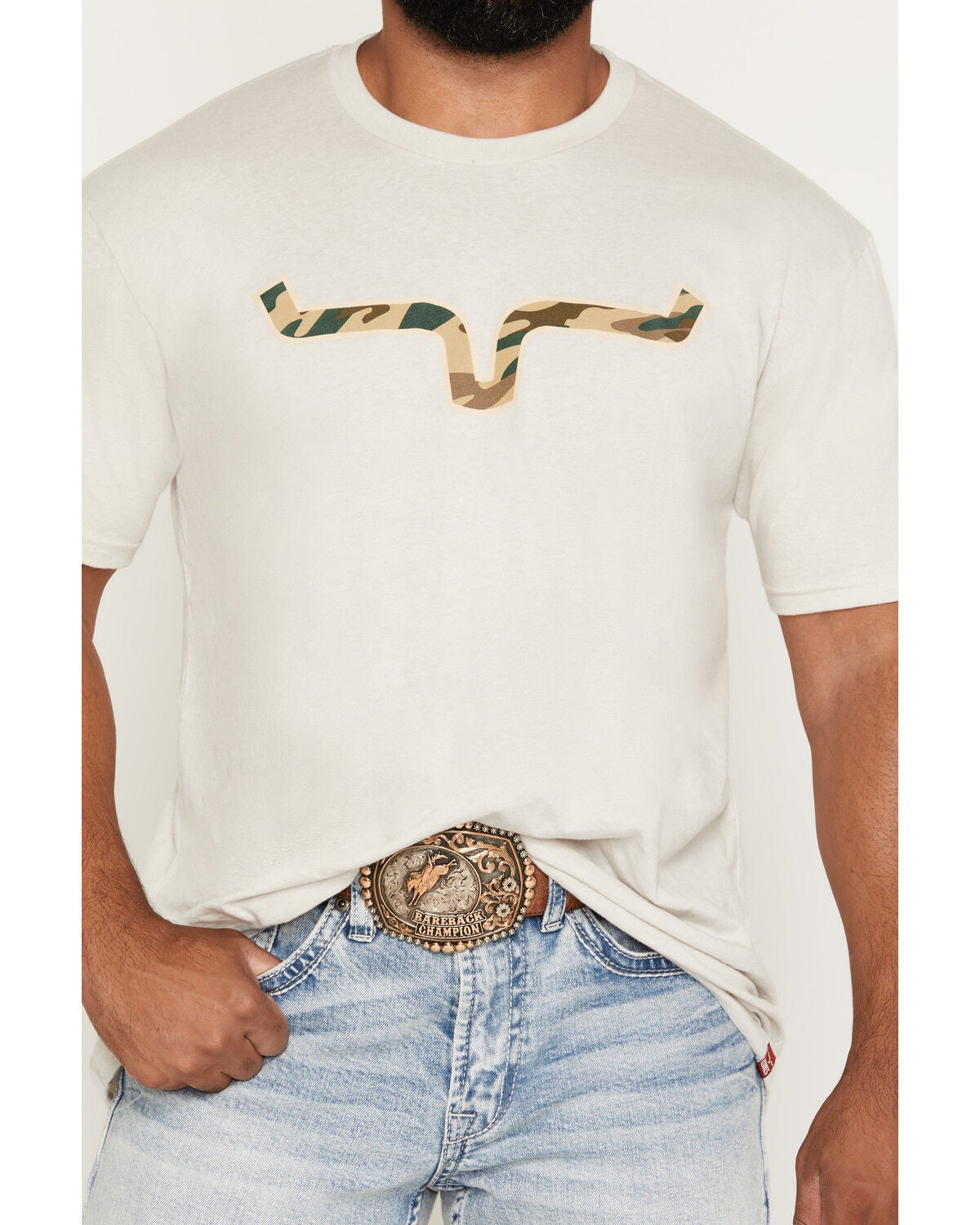Image #3 - Kimes Ranch Men's Boot Barn Exclusive Camo Front Hit Short Sleeve Graphic T-Shirt, Sand, hi-res