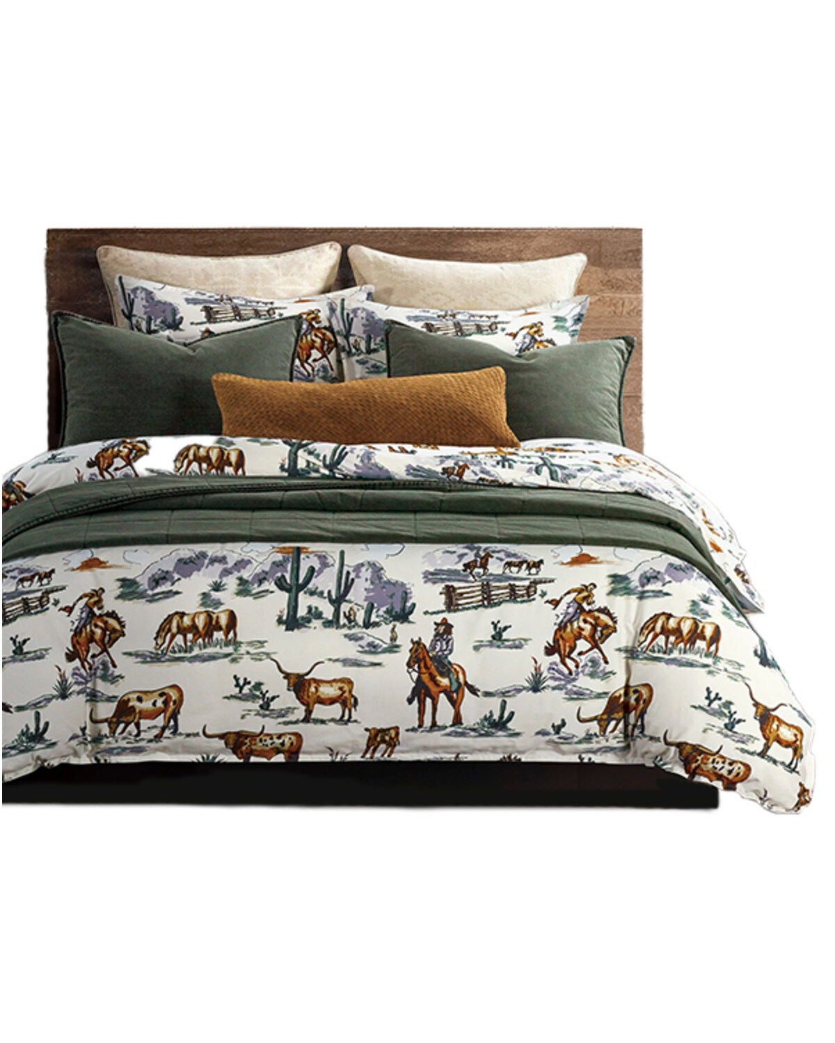 HiEnd Accents 3pc Ranch Life Reversible Duvet Cover Bedding Set - Super King, Multi, hi-res