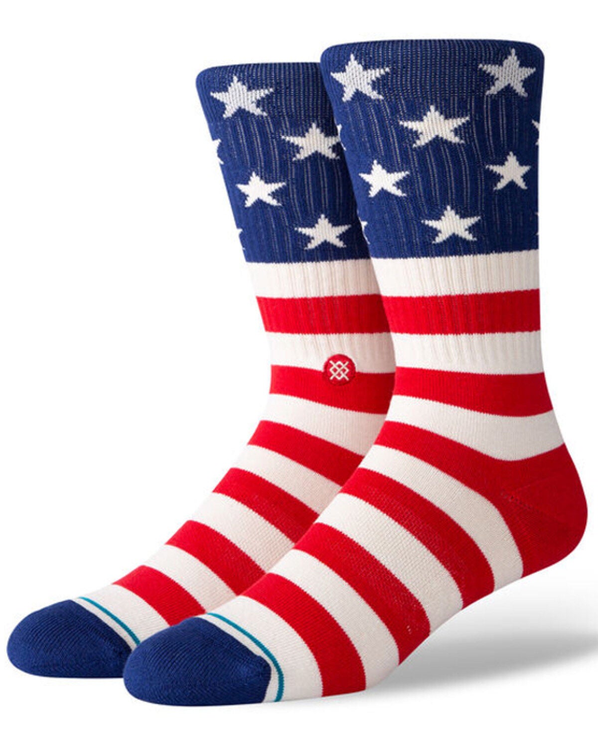 Image #1 - Stance Men's The Fourth Stars & Stripes American Old Glory Crew Socks, Red, hi-res
