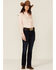Image #4 - Wrangler Women's Pink Embroidered Cuff Western Snap Shirt, , hi-res
