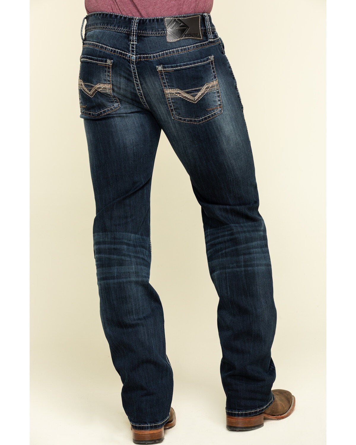 Image #1 - Rock & Roll Denim Men's Pistol Dark Reflex Stretch Straight Jeans, , hi-res