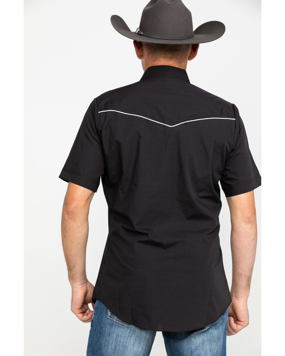 Image #2 - Ely Short Sleeve Black Western Shirt, Black, hi-res