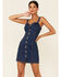 Image #2 - Wild Moss Women's Button Front Denim Bodycon Dress, , hi-res