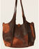 Corral Women's Concho Tassel Distressed Leather Shoulder Bag, Chocolate, hi-res