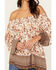 Image #3 - Wild Moss Women's Floral Border Peasant Top, Ivory, hi-res