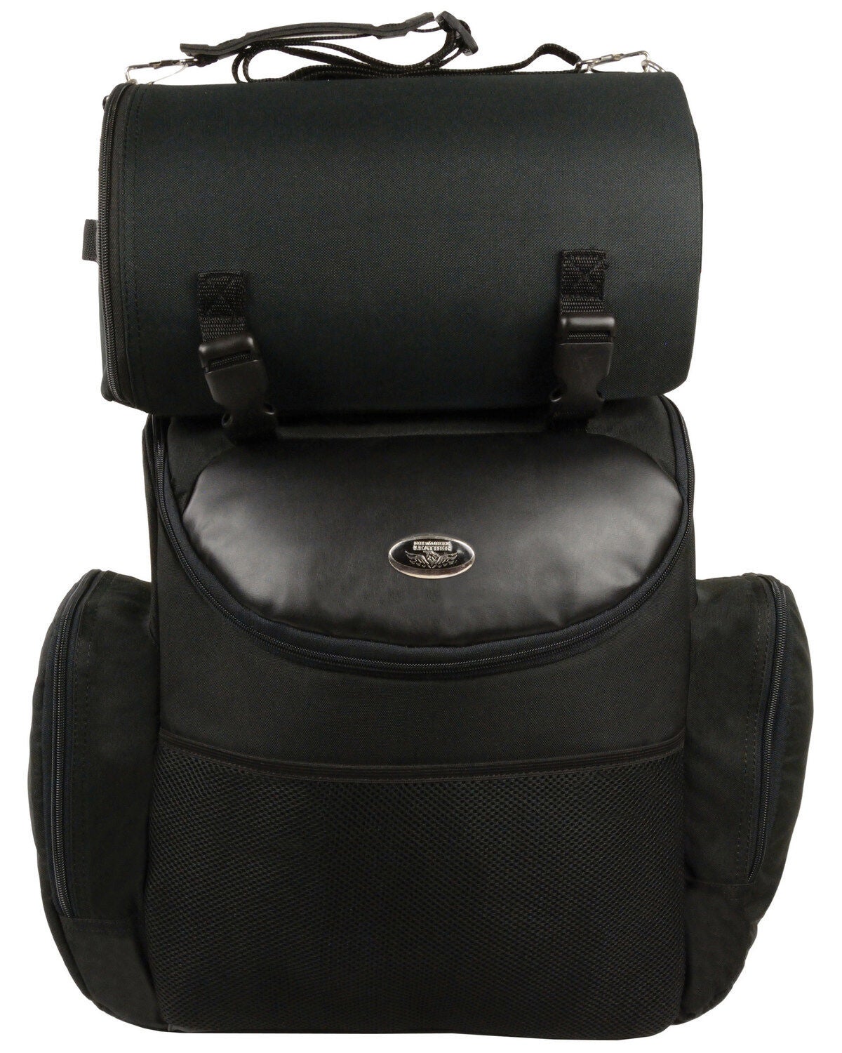 Milwaukee Leather Large Nylon Two Piece Sissy Bar Bag, Black, hi-res