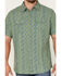 Brothers & Sons Men's Floral Print Short Sleeve Button Down Western Shirt , Green, hi-res
