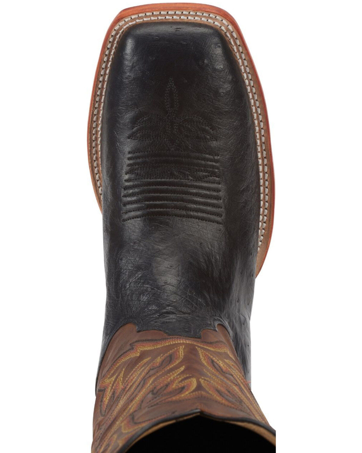 justin ostrich boots square toe