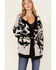 Idyllwind Women's Alice Floral Abstract Cardigan, Grey, hi-res