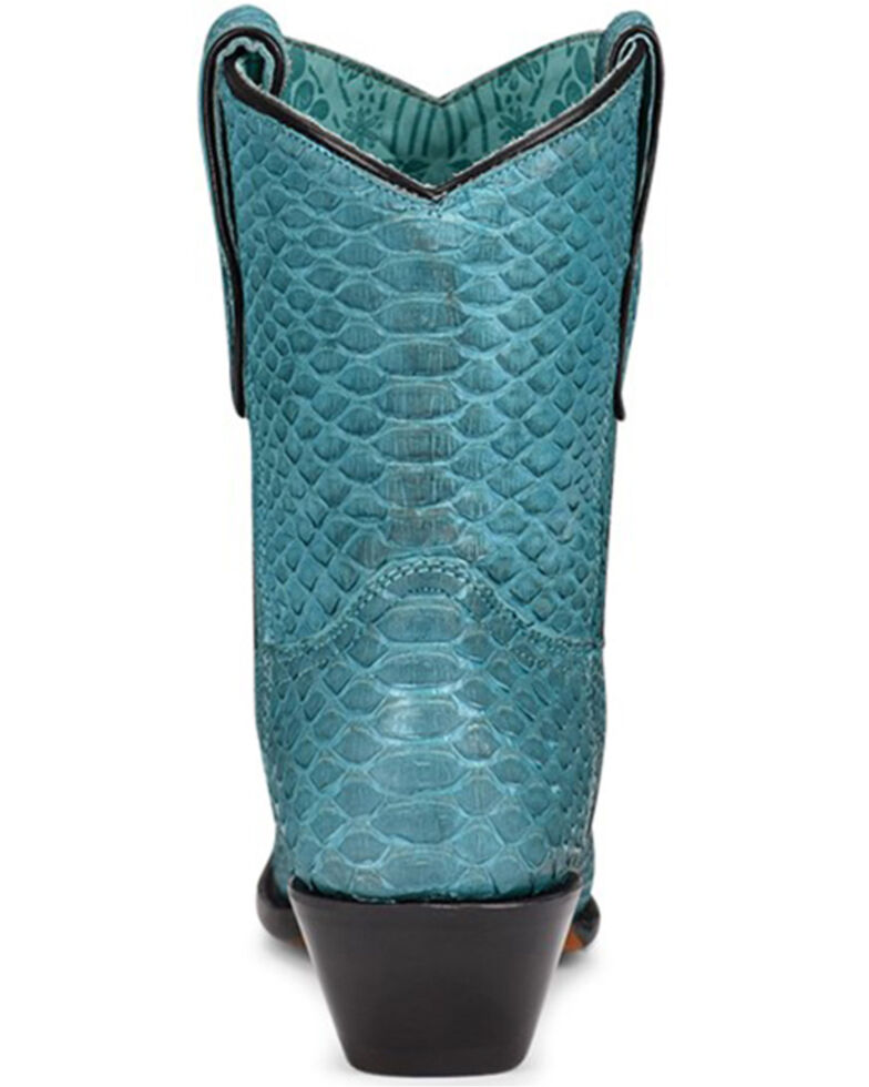 Corral Women's Turquoise Exotic Python Skin Western Boots - Snip Toe | Boot Barn