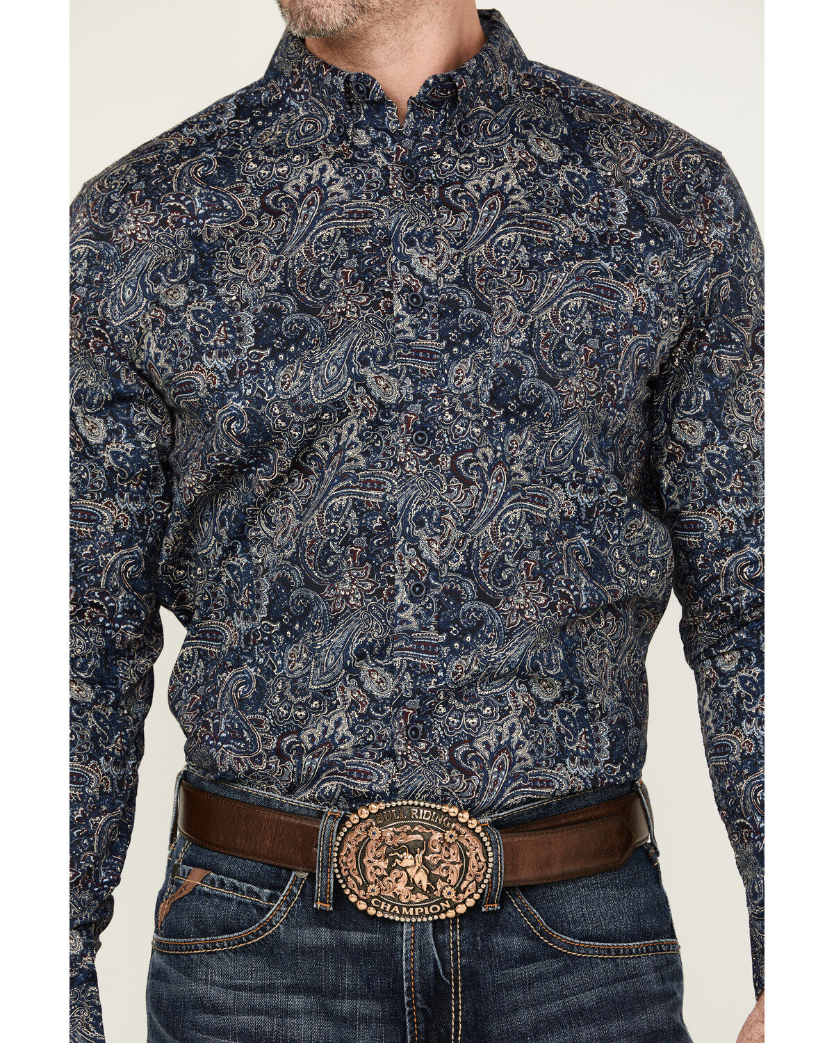 Product Name:  Cody James Men's Neverland Paisley Print Long Sleeve Button-Down Stretch Western Shirt