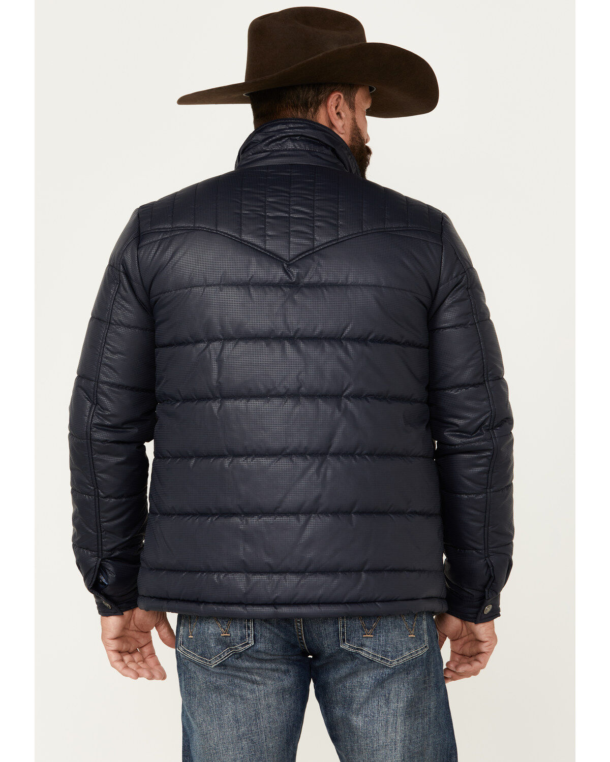 Image #4 - Cody James Men's Quilted Ponderosa Snap Shirt Jacket, Navy, hi-res