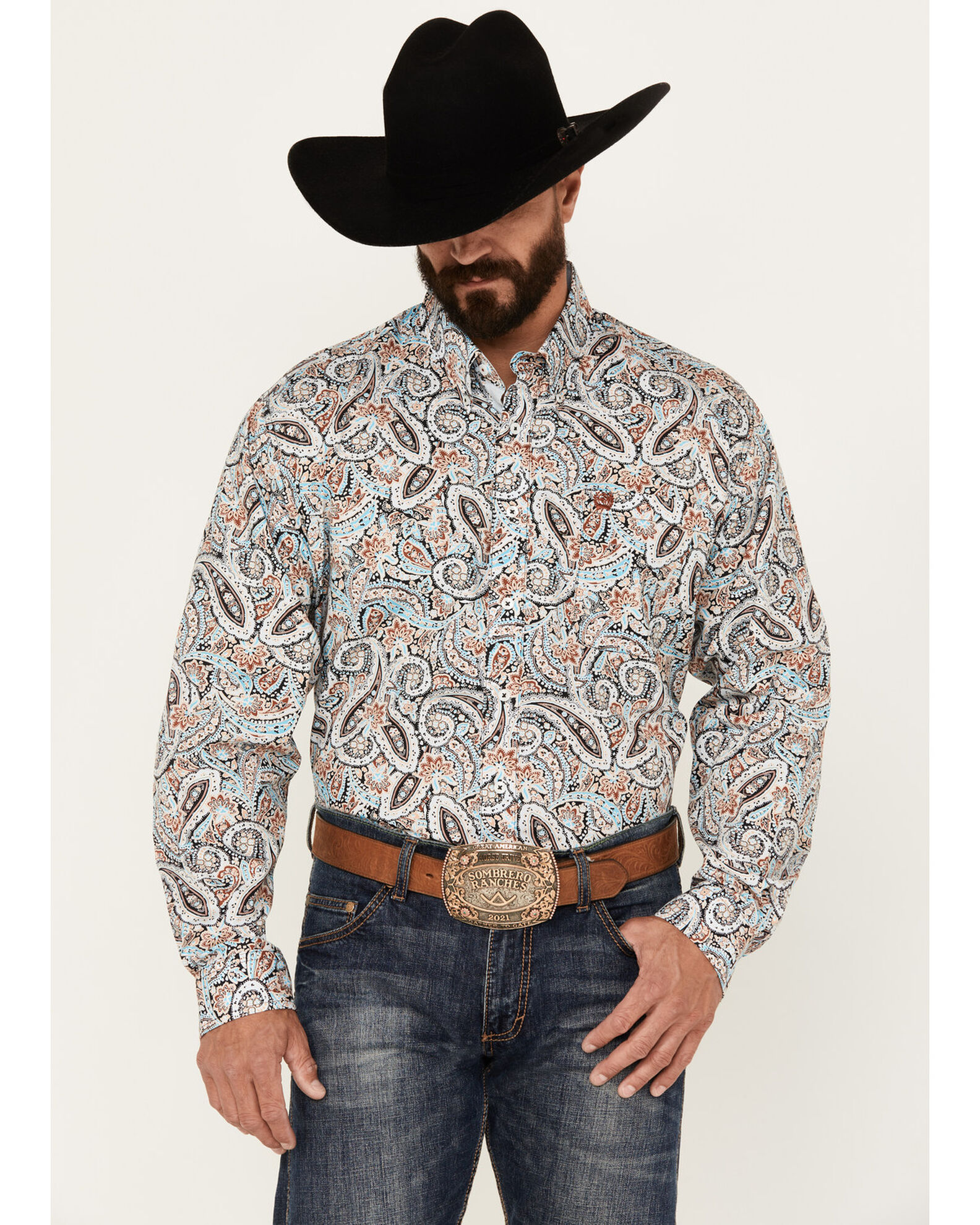 Cinch Men's Multi Color Print Button Up Long Sleeve Western Shirt