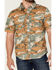 Brixton Men's Charter Camo Print Utility Button Down Western Shirt , Camouflage, hi-res