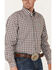Cinch Men's Small Plaid Print Long Sleeve Button Down Western Shirt , Burgundy, hi-res