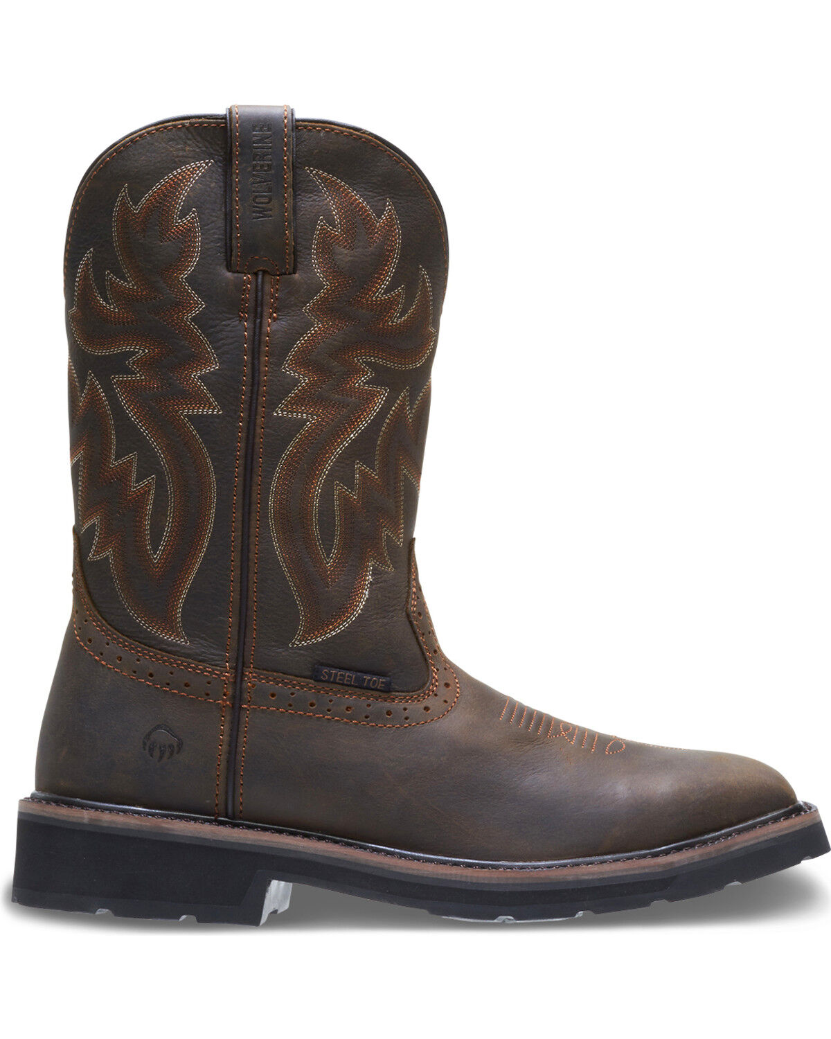 wolverine men's rancher wellington work boots