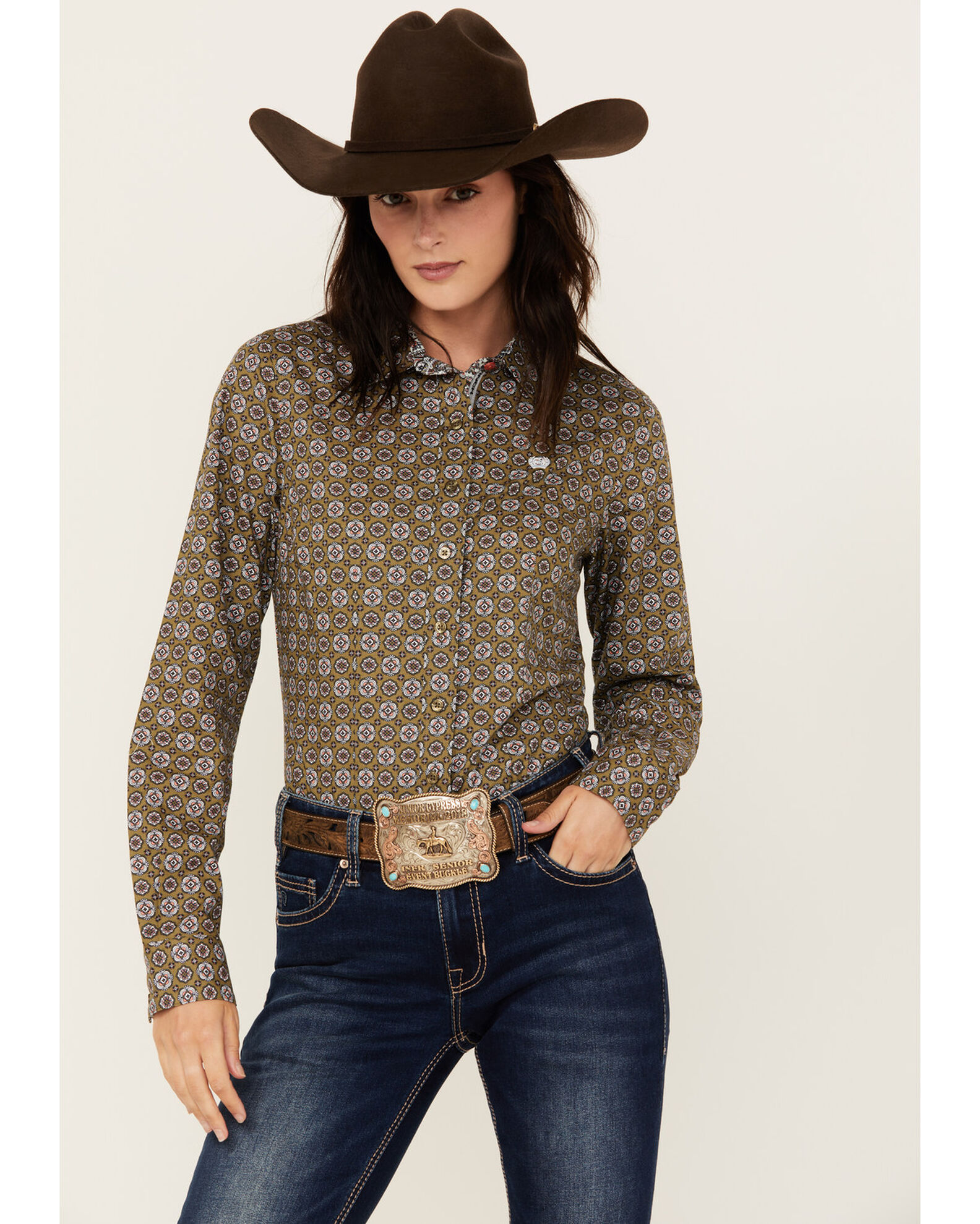 Cinch Women s Medallion Print Long Sleeve Button Down Western Core Shirt Boot Barn