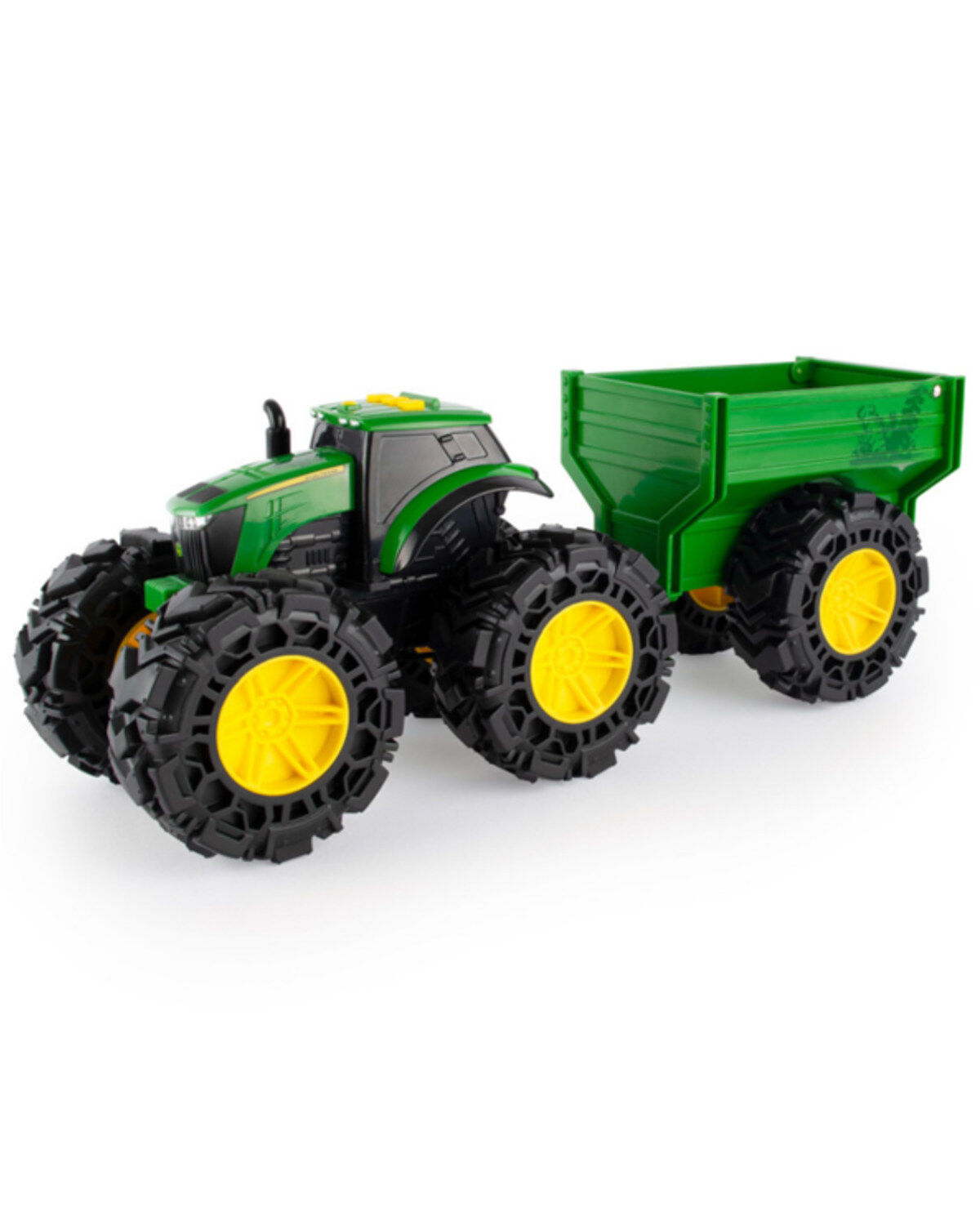 Image #1 - John Deere Monster Threads Tractor with Wagon, Green, hi-res