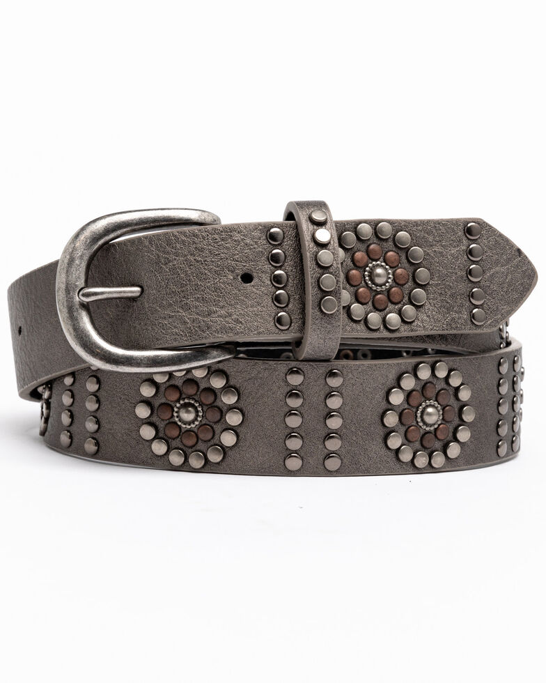 Shyanne Women's Floral Studded Pewter Belt Boot Barn