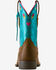 Image #3 - Ariat Girls' Rodeo Love Metallic Performance Western Boots - Broad Square Toe, Brown, hi-res