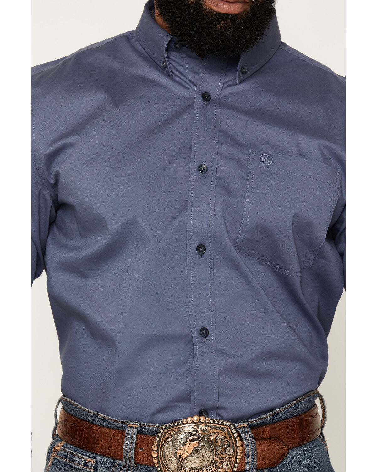 Image #3 - Cody James Men's Solid Long Sleeve Button-Down Stretch Western Shirt - Tall, Slate, hi-res