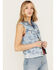 Lee Women's Light Wash Acid Wash Denim Pearl Vest, Blue, hi-res