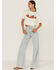 Panhandle Women's Desert Graphic Cropped Short Sleeve Boxy Tee , Ivory, hi-res