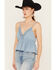 Image #2 - Wild Moss Women's Lace Trim Sleeveless Top, Blue, hi-res