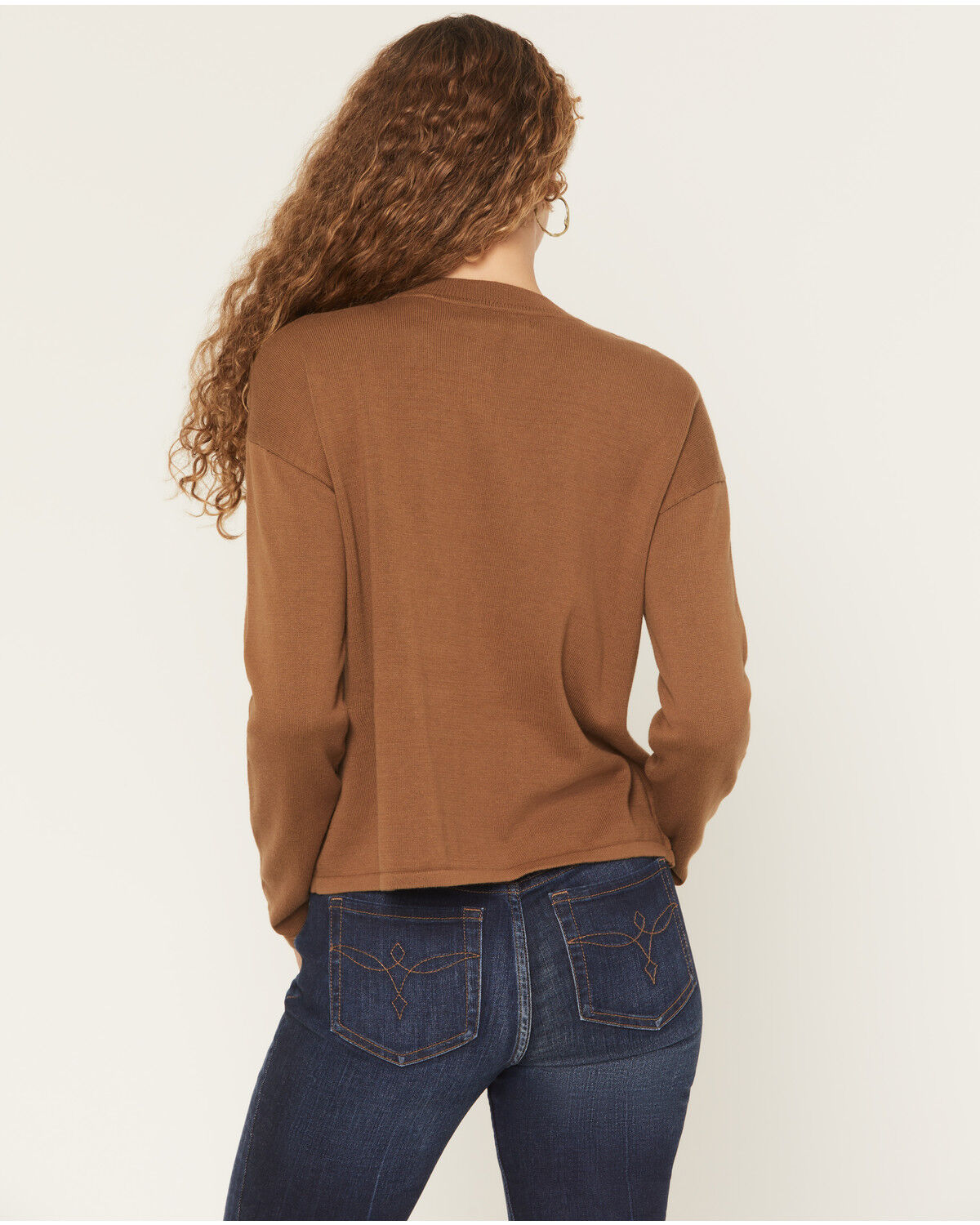 Image #4 - Shyanne Women's Howdy Long Sleeve Sweater, Khaki, hi-res