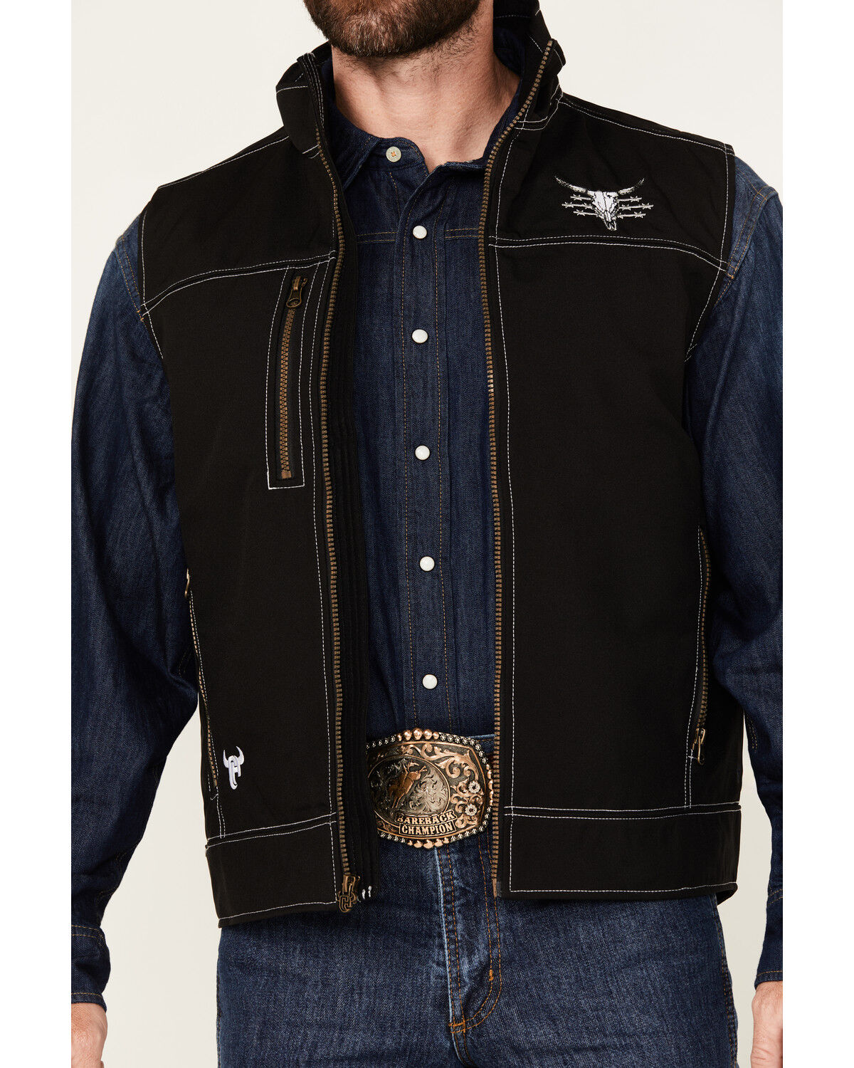 Image #3 - Cowboy Hardware Men's Live Free Woodsman Softshell Vest, , hi-res
