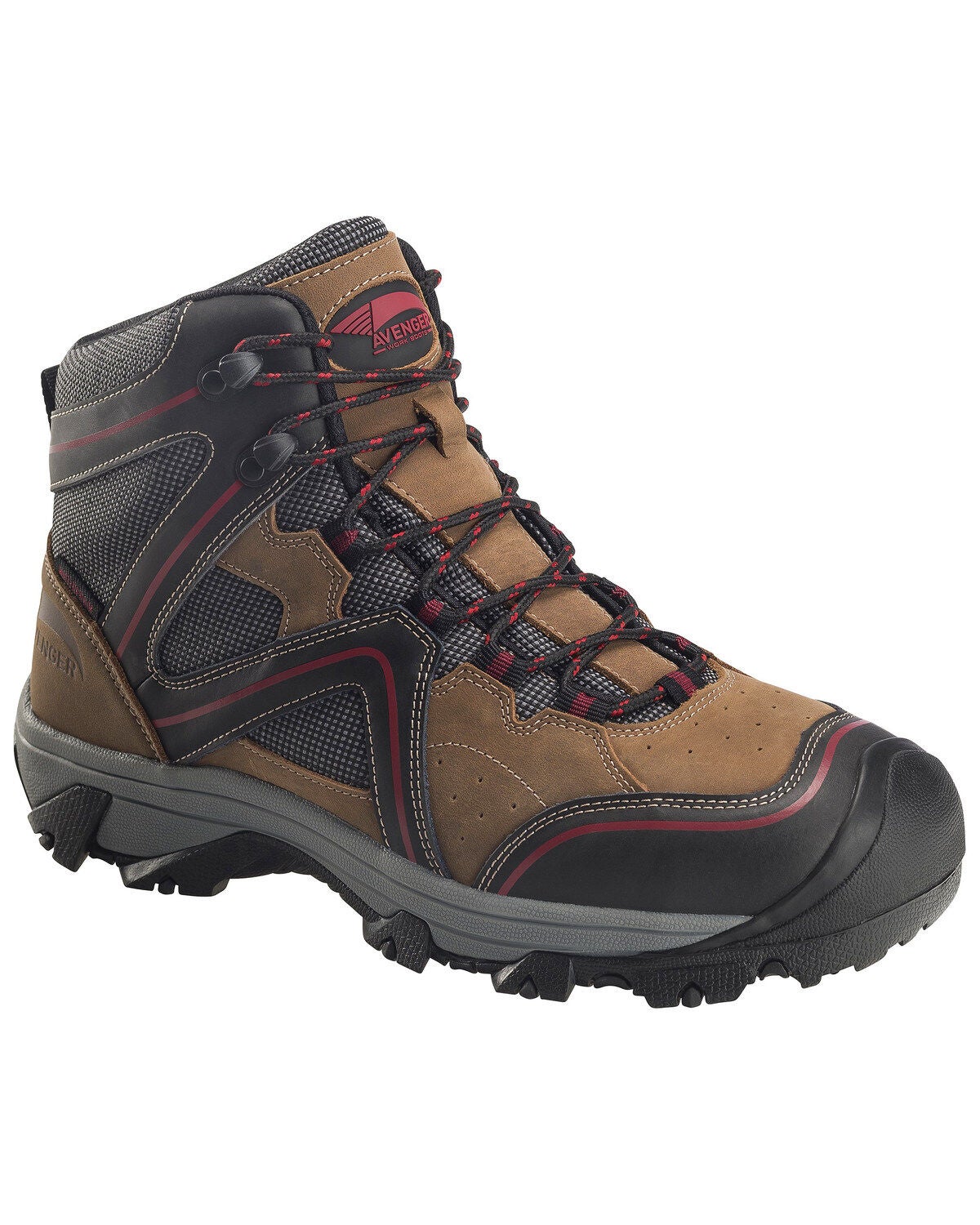 Avenger Men's Crosscut Waterproof Work Boots - Steel Toe, Brown, hi-res