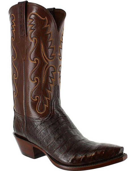 Image #1 - Lucchese Men's Exotic Sienna Caiman Western Boots - Snip Toe, , hi-res