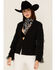 Any Old Iron Women's Beaded Fringe Blazer Jacket, Black, hi-res