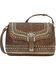 American West Women's Blue Ridge Flap Crossbody Bag , Distressed Brown, hi-res