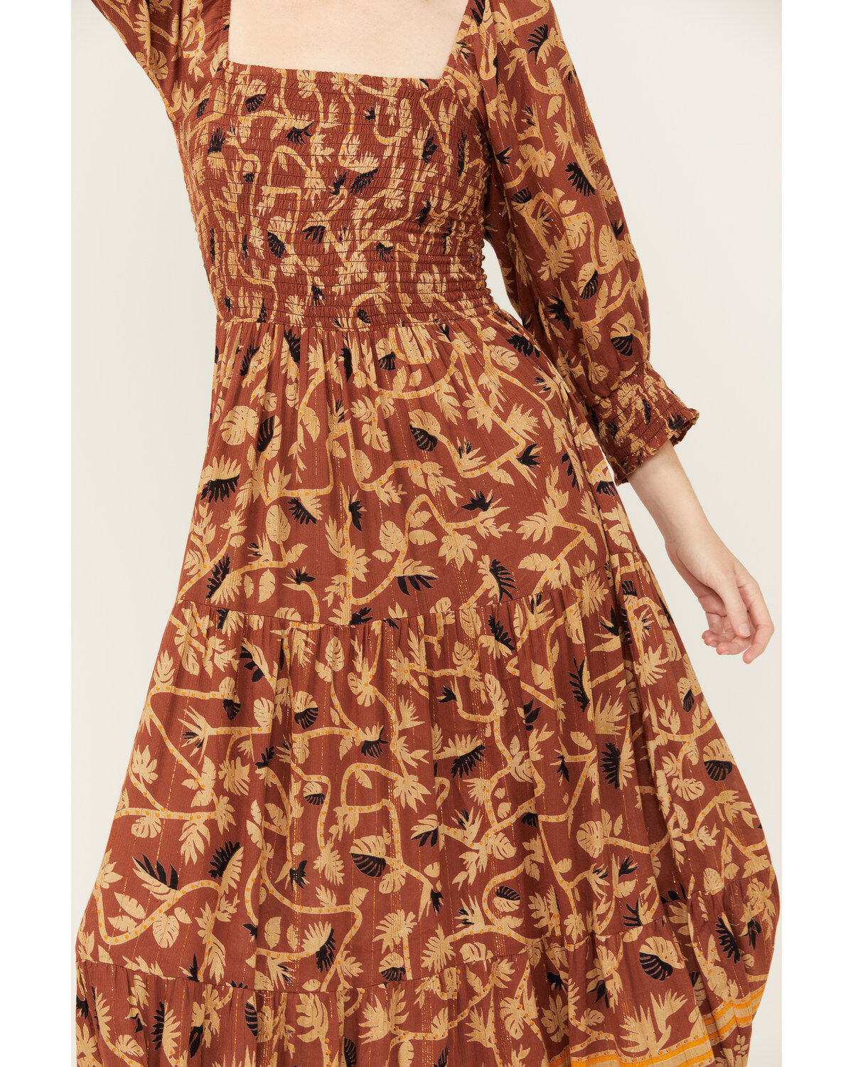Image #3 - Angie Women's Border Print Long Sleeve Maxi Dress, , hi-res
