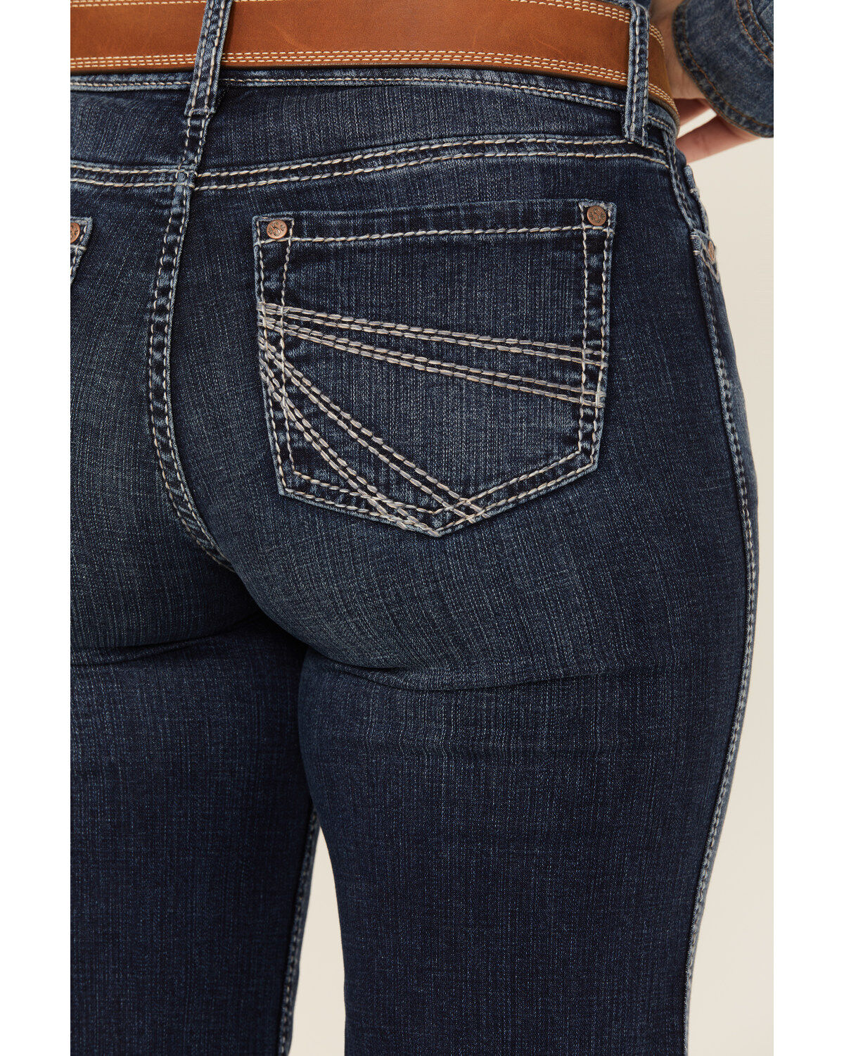 Image #4 - Shyanne Women's Great Falls Dakota Medium Wash Mid Rise Trouser Stretch Riding Jeans, Medium Wash, hi-res