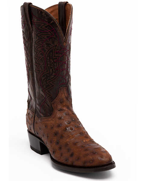 Image #1 - Dan Post Men's Nicotine Quilled Ostrich Western Boots - Round Toe, , hi-res