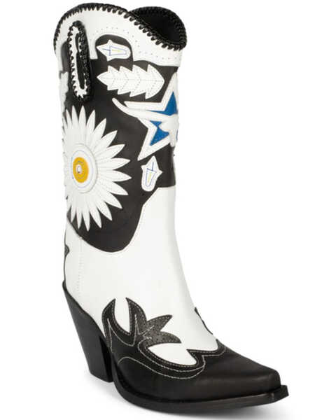 Jeffrey Campbell Women's Texarkana Longhorn Star Inlay Western Boots - Snip Toe , Black, hi-res