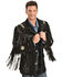 Image #2 - Scully Men's Hand Laced Bead Trim Coat, Black, hi-res