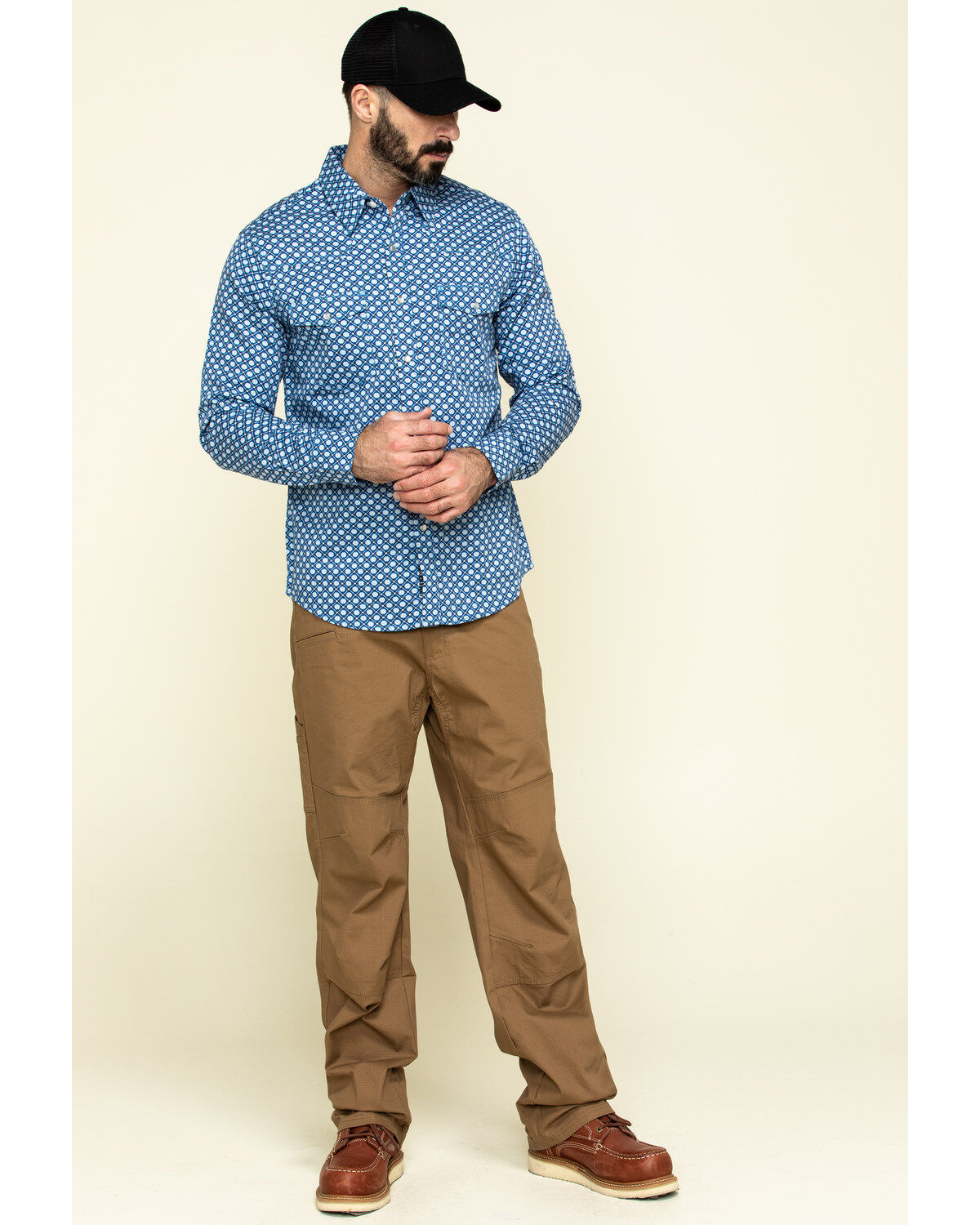 Image #6 - Rock & Roll Denim Men's FR Printed Medallion Twill Long Sleeve Work Shirt - Big , , hi-res