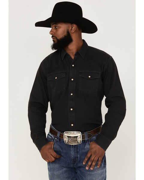 Ariat Men's Jurlington Retro Solid Snap Western Shirt - Big & Tall, Charcoal, hi-res